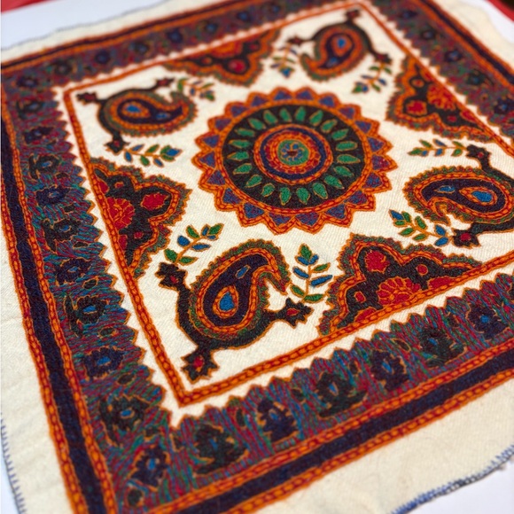 Boho Hand Made Stitched Patel Wall Hanging Art 18” - Picture 2 of 6